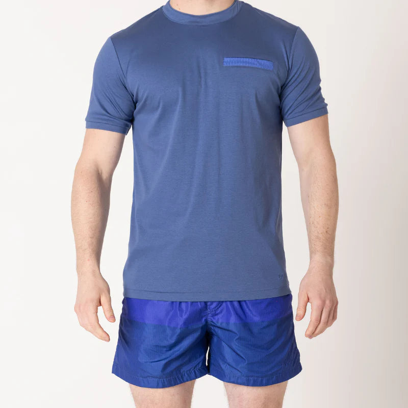 Lanka Navy Blue Pocket T-Shirt - Azure Blue